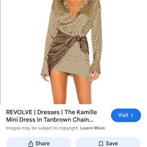 Revolve Tan and Brown Mini Dress